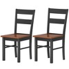 HOMCOM Dining Chairs, Set of 2 Rubber Wood Kitchen Chairs with Open Back, Farmhouse Dining Room Chairs - 4 of 4
