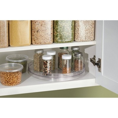 iDESIGN Linus Turntable Kitchen Organizer Pantry: Clear Plastic Storage, Spice Rack & Can Organizer, 2-Piece Set — фото 7