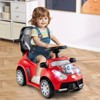 Costway 3-in-1 Sliding Walker w/ Adjustable Canopy Horn Music & Light for Boys & Girls Pink/Red/White - 2 of 4