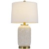 Cal Lighting 24" Height Sedalia Ivory and Antique Brass Ceramic Table lamp - 2 of 4