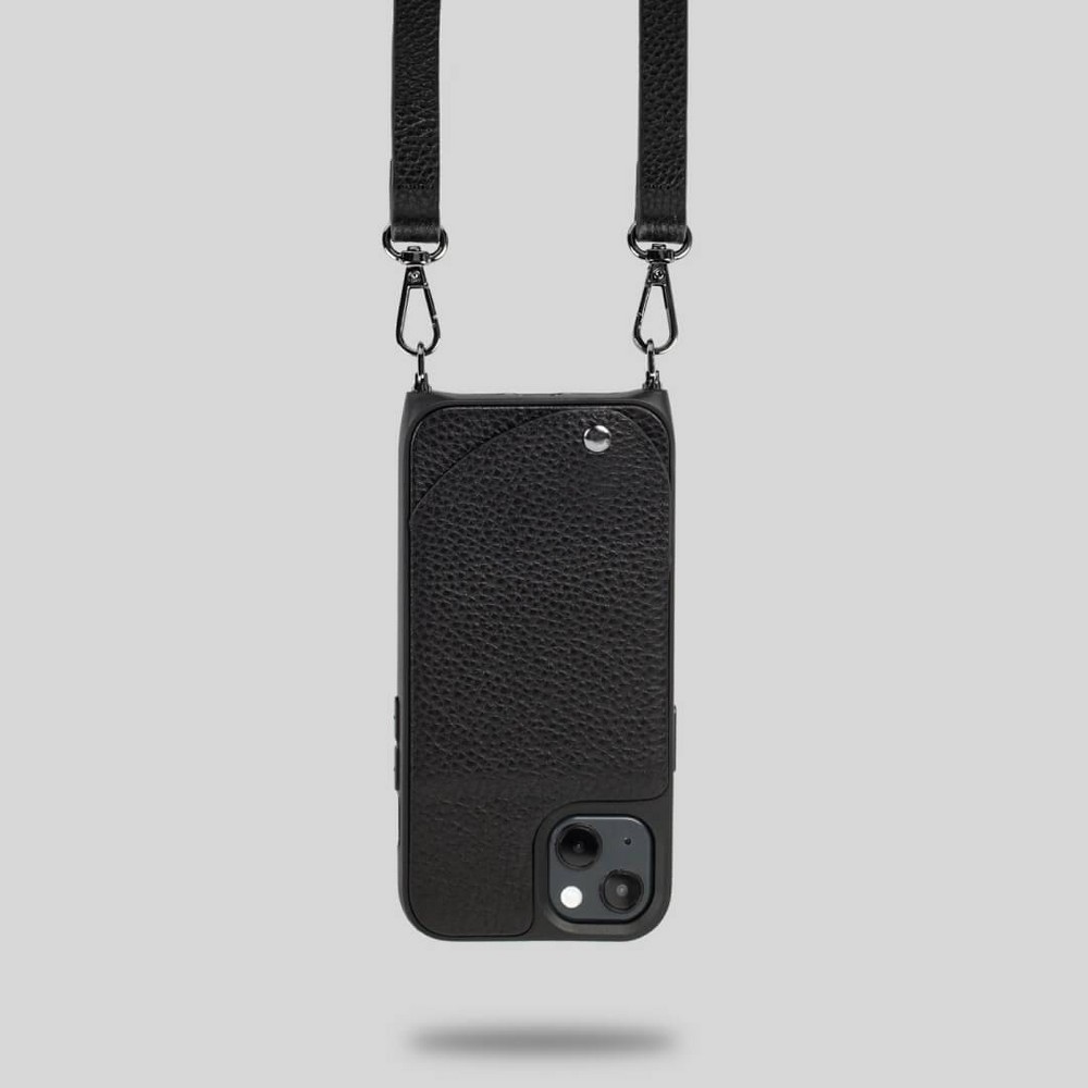 Photos - Other for Mobile Raptic Noémie Apple iPhone 13 Wallet & Crossbody Strap Case - Black/Black 