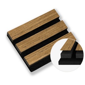 SMARTSTANDARD 5.91 in. x 4.72 in. x 0.9 in. Slat Wood Acoustic Sound Absorbing 3D Decorative Wall Paneling,1-Pack, Sample Only - 1 of 1