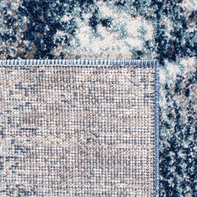 Abstract Energy Gray and Navy 2' x 9' Synthetic Runner Rug