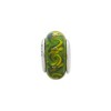 Black Bow Jewelry Green/Yellow Swirl Hand-Blown Glass & Sterling Silver Bead Charm, 13mm - 2 of 4
