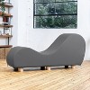 Avana Chaise Lounge Chair for Stretching and Relaxation, Hevea Wood Feet, Faux Leather - Submarine Grey - 2 of 4