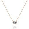 Clotth 18K Gold Plated Crystal Solitaire 2 Carat (8 mm) Cubic Zirconia Dainty Choker Necklace | Gold Necklaces for Women - 2 of 4