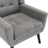 CAVINAS Modern Linen-Blend Upholstered Accent Chair with Metal Legs,Luxury Armchair for Living Room,Bedroom - 4 of 4