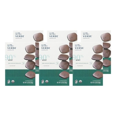 Verse Chocolate Mint Dark Chocolate Medallions - Case Of 6/4.23 Oz : Target