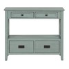 Hostack 36'' Farmhouse Wood Console Table with 4 Drawers and 1 Storage Shelf for Entryway and Living Room , Retro Blue - 2 of 4
