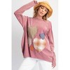 Women's Heart Patch Mineral Washed Knit Top-Plus - Easel - 2 of 4