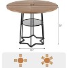 39 Inch Farmhouse Kitchen Table with 17.7 in Storage Space, Heavy Duty Metal Base, for Kitchen Dining Room - 2 of 4
