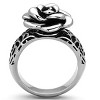 Slickblue Women's Polished Rose Stainless Steel Ring – Jet Epoxy Detail, No Plating, size 5-10 - 3 of 4