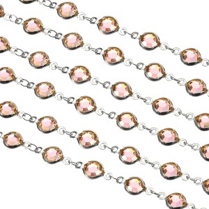 Unique Bargains Brass Bulk Smooth Decoration Rhinestone Chain for Jewelry Making Craft DIY - 1 of 4