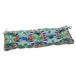 Outdoor/Indoor Tufted Bench/Swing Cushion Abstract Reflections Multi Blue - Pillow Perfect