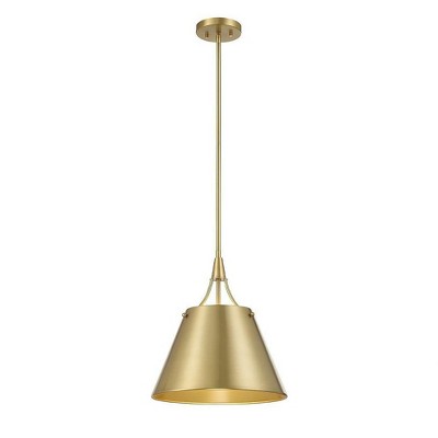 Warm Brass Adjustable Metal Shade Pendant Light