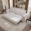 TIRAMISUBEST 3-in-1 Pull Out King Size Sofa Bed, Velvet Convertible Sleeper Sofa with Nailhead Trim & Rolled Arms - 2 of 4