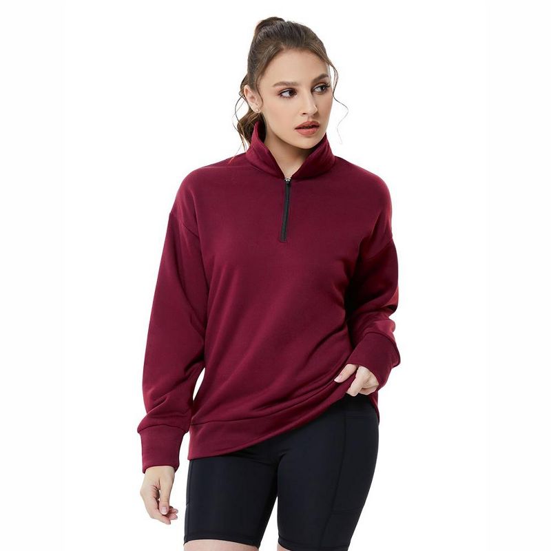 Womens Oversized Sweatshirts Hoodies Half Zip Pullover Fall Fashion Outfits 2024 Y2k Clothes, 1 of 7