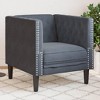 vidaXL Chesterfield Sofa Chair Dark grey - 3 of 4