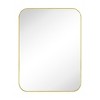 TEHOME Lucia 30 in. W x 40 in. Small Contemporary Rounded Rectangular Framed Wall Mounted Bathroom Vanity Mirror in Gold - 2 of 4