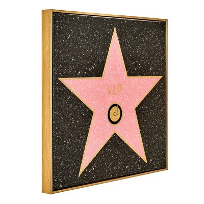 American Art Decor 16"x16" V.I.P. Framed Canvas Wall Decor: Hollywood Glamour, Cinematic Style, Gloss Surface Decorative Wall Sculpture