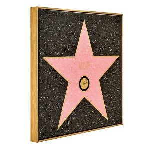 American Art Decor 16"x16" V.I.P. Framed Canvas Wall Decor: Hollywood Glamour, Cinematic Style, Gloss Surface Decorative Wall Sculpture - 1 of 4