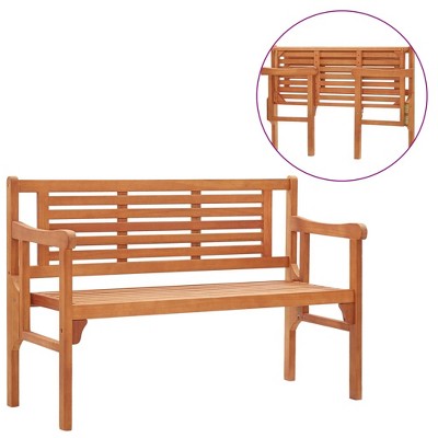 vidaXL Foldable Patio Bench 47.2 in. Solid Wood Eucalyptus