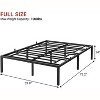 Heavy Duty Full Size Metal Bed Frame Steel Platform with Reinforced Slat Support, No Box Spring Needed, Ultra Quiet with Underbed Storage Space - 2 of 4