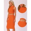 INSPIRE CHIC Women's Mock Neck Tank Top and Bodycon 2 Pieces Skirt Sets - 2 of 4