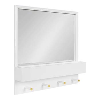 24" x 24" Adlynn Functional Wall Mirror White - Kate & Laurel All Things Decor