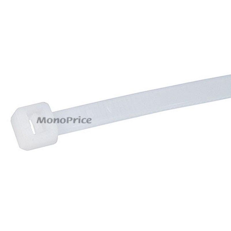 Monoprice Cable Tie 8 inches 40 lbs, 100 pcs/pack, White, 2 of 4