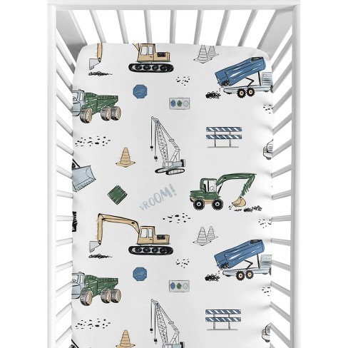 4pc Construction Truck Queen Kids' Sheet Set Green And Blue - Sweet Jojo  Designs : Target