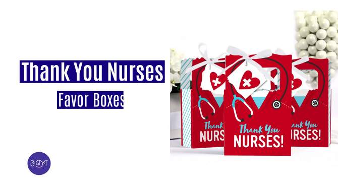 Thank You Nurses - Nurse Appreciation Week Favor Boxes - Set of 12, 2 of 8, play video