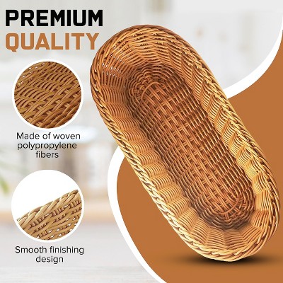 Handwoven Light Brown Polypropylene Bread Basket