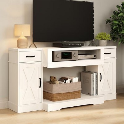 Heynemo TV Stands for TVs up to 75'', Farmhouse Media Console Table with Adjustable Shelves, Entertainment Center for Living Room