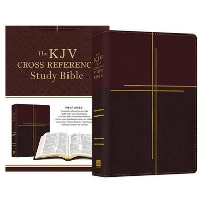 KJV Cross Reference Study Bible Compact [Mahogany Cross] - by  Christopher D Hudson & Compiled by Barbour Staff (Paperback)