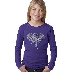 LA Pop Art Girl's Word Art Long Sleeve - Tusks - 1 of 4