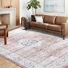 Vintage Distressed Washable Area Rug - Low Pile Non-Slip Foldable Carpet Retro Printed Stain Resistant Soft Indoor Rug for Living Room Bedroom - 3 of 4