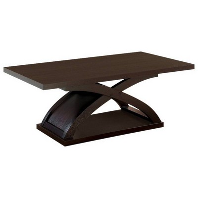 Contemporary Style Coffee Table Dark Walnut - Benzara