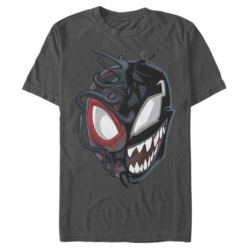 Men's Marvel Spider-Man Miles Venom Mask T-Shirt, 1 of 5
