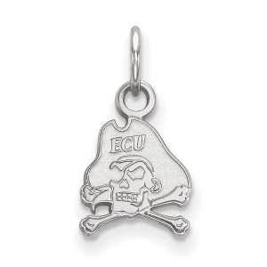 Black Bow Jewelry 10k White Gold East Carolina Pirates NCAA Extra Small Pendant - 1 of 3
