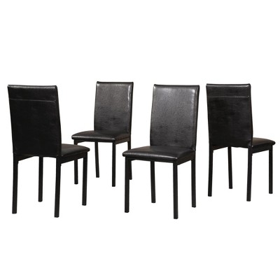 NicBex Set of 4 Dining Chair Faux Leather Upholstered Metal Legs Side Chair Dining Room Furniture