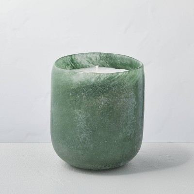 9oz Fireside Spruce Textured Glass Seasonal Candle Light Green - Hearth & Hand™ with Magnolia