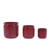 Chic Crate Modern Ceramic Planter Pots Set of 3 – Versatile Indoor/Outdoor Flowerpots with Drainage Holes - 3 of 4