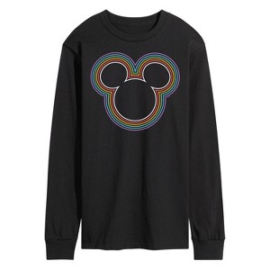 Men's - Disney - Mickey Mouse Rainbow Logo Long Sleeve Graphic T-Shirt - 1 of 4