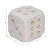 Stone and Marble Die Shape Cube with Accents for Home Office Living Room or Bedroom Decor Glam Style Accessory Modern Cube Accent Piece - 4" White - 4 of 4