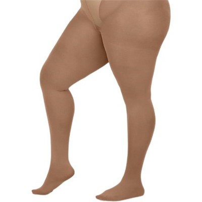 Opaque Plus Size Tights for Women - Microfiber, Run Resistant Toe Plus Size Stockings - Footed Tights Pack, 1X-8X