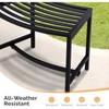 VINGLI Outdoor Metal Curved Bench, Weatherproof Fire Pit Bench Set of 4, Heavy Duty Steel Backless Benches for Garden, Patio, Plant Stand and Holder - 4 of 4