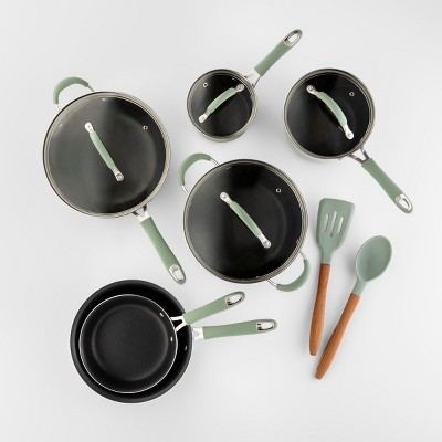 Cravings by Chrissy Teigen 12pc Aluminum Cookware Set Green