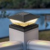 C Cattleya 3000K/5000K Black Solar LED Outdoor Post Cap Lights with Hammered Lens - 2 of 4