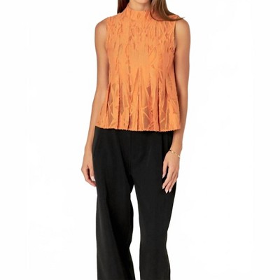 Women's Burnout Pleated Sleeveless Top - 2.7 AUGUST APPAREL